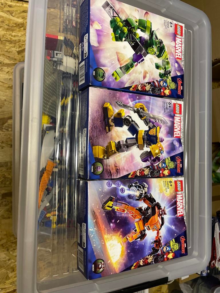 LEGO Marvel Mech Armour Set: Hulk, Thanos, Rocket (76241-43), Ophalen of Verzenden, Nieuw
