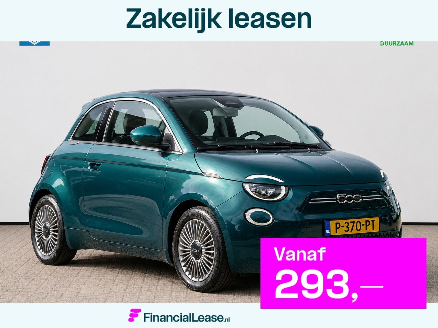 Fiat 500 Icon 42 kWh|Navi|Carplay|Cruise|Clima, Stof, 4 stoelen, Origineel Nederlands, 1265 kg