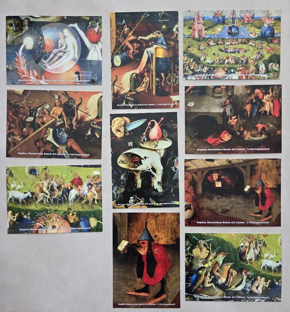 10 prachtige Ansichtkaarten Jheronimus Bosch, Ophalen of Verzenden, 1980 tot heden, Ongelopen, Overige thema's