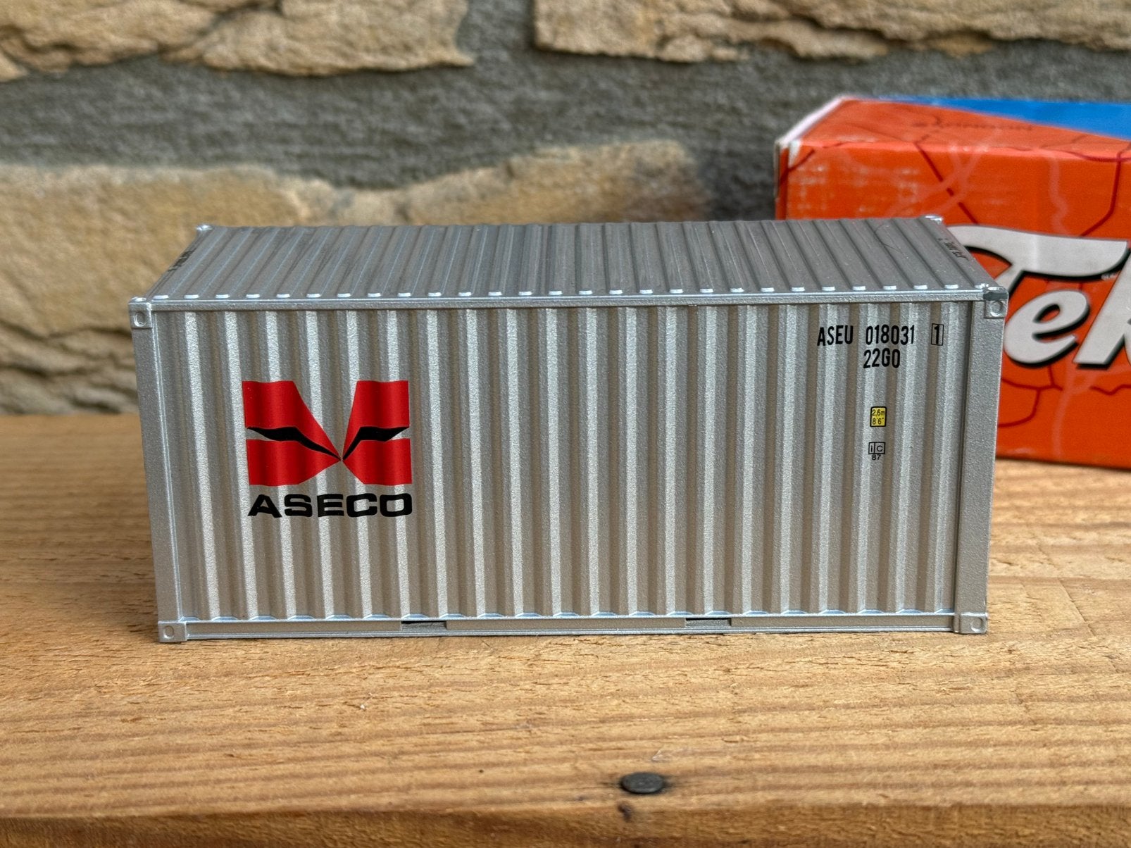 Tekno 20ft  container los ASECO in doosje, Ophalen of Verzenden, Nieuw, Bus of Vrachtwagen, Tekno