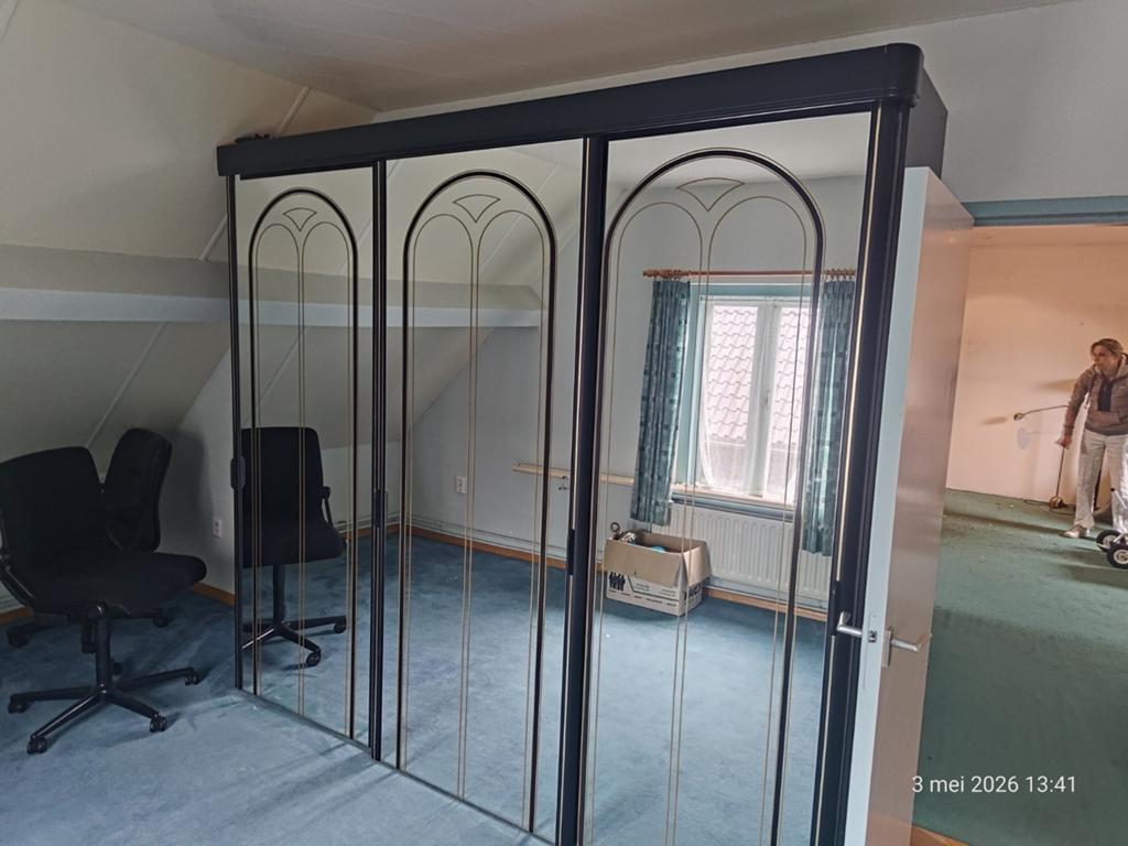 Schuifkast met 3 spiegels, ca. 220 cm hoog - afhalen Vught, Gebruikt, 200 cm of meer, Ophalen of Verzenden, Glas