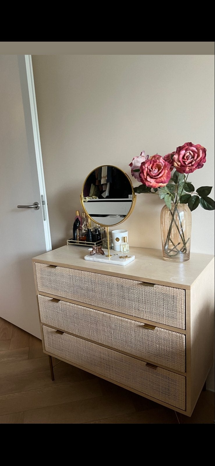 Maison du Monde ladekast/commode - rotan look, Ophalen, Gebruikt, 50 tot 100 cm, 3 of 4 laden