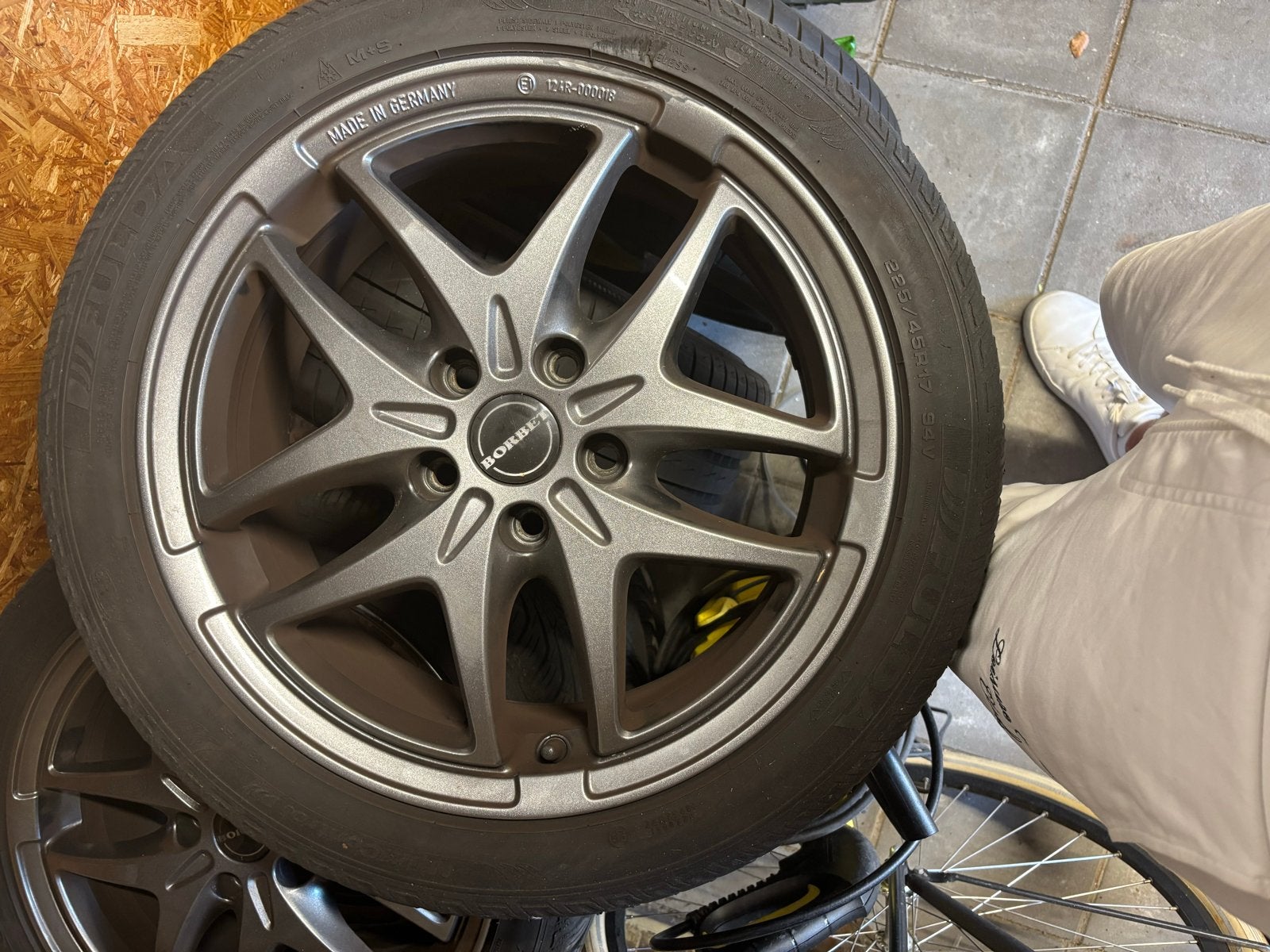 4x Borbet Velgen met banden 255/45R/17, Ophalen, Gebruikt, 255 mm, Banden en Velgen