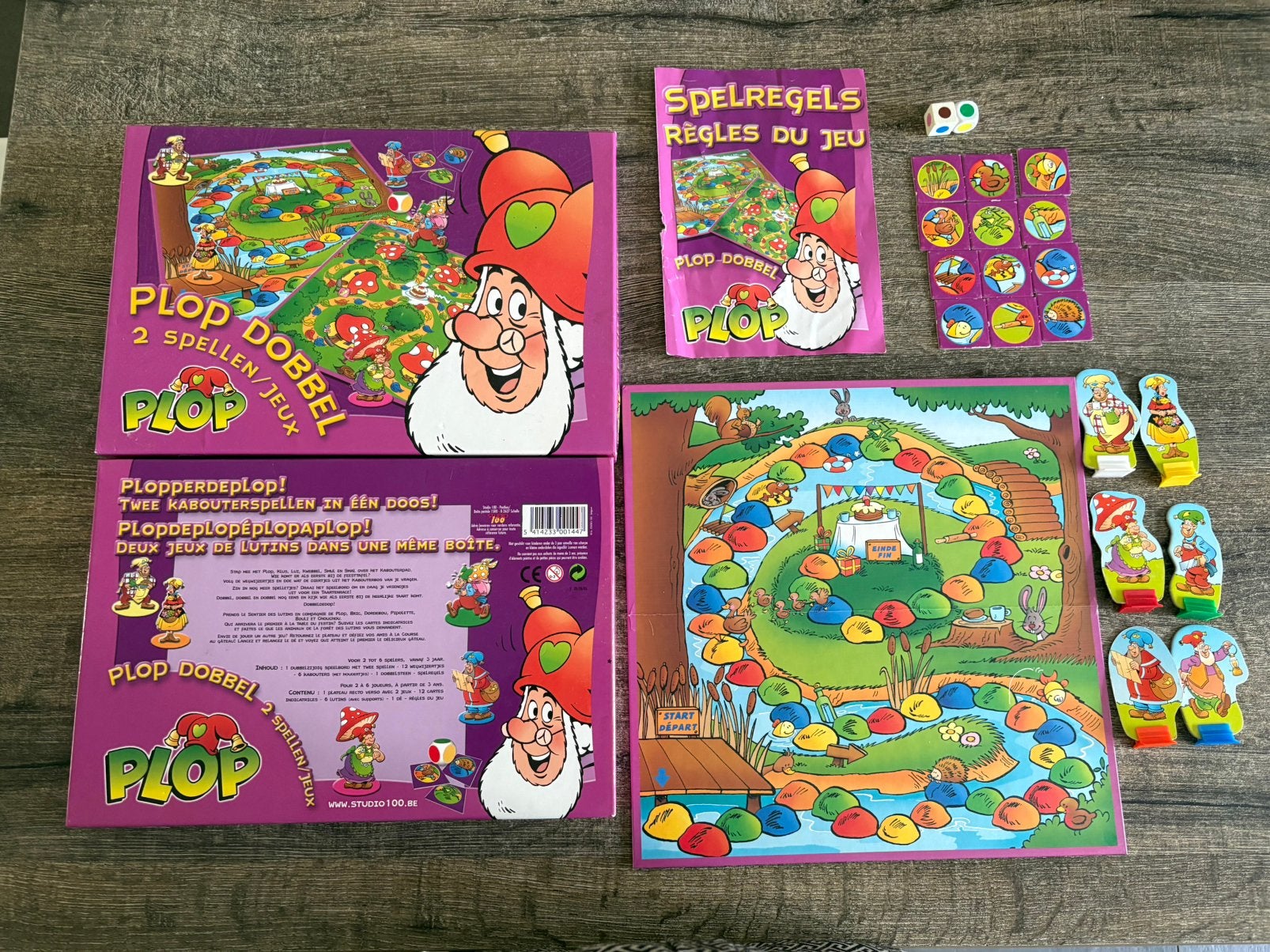 Plop dobbel spel, 2 spellen in 1, Hobby en Vrije tijd, Ophalen of Verzenden, Zo goed als nieuw