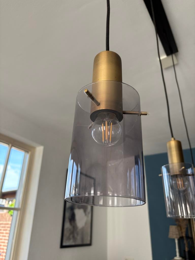 Moderne eetkamer hanglamp, Ophalen, Zo goed als nieuw, Glas, 75 cm of meer