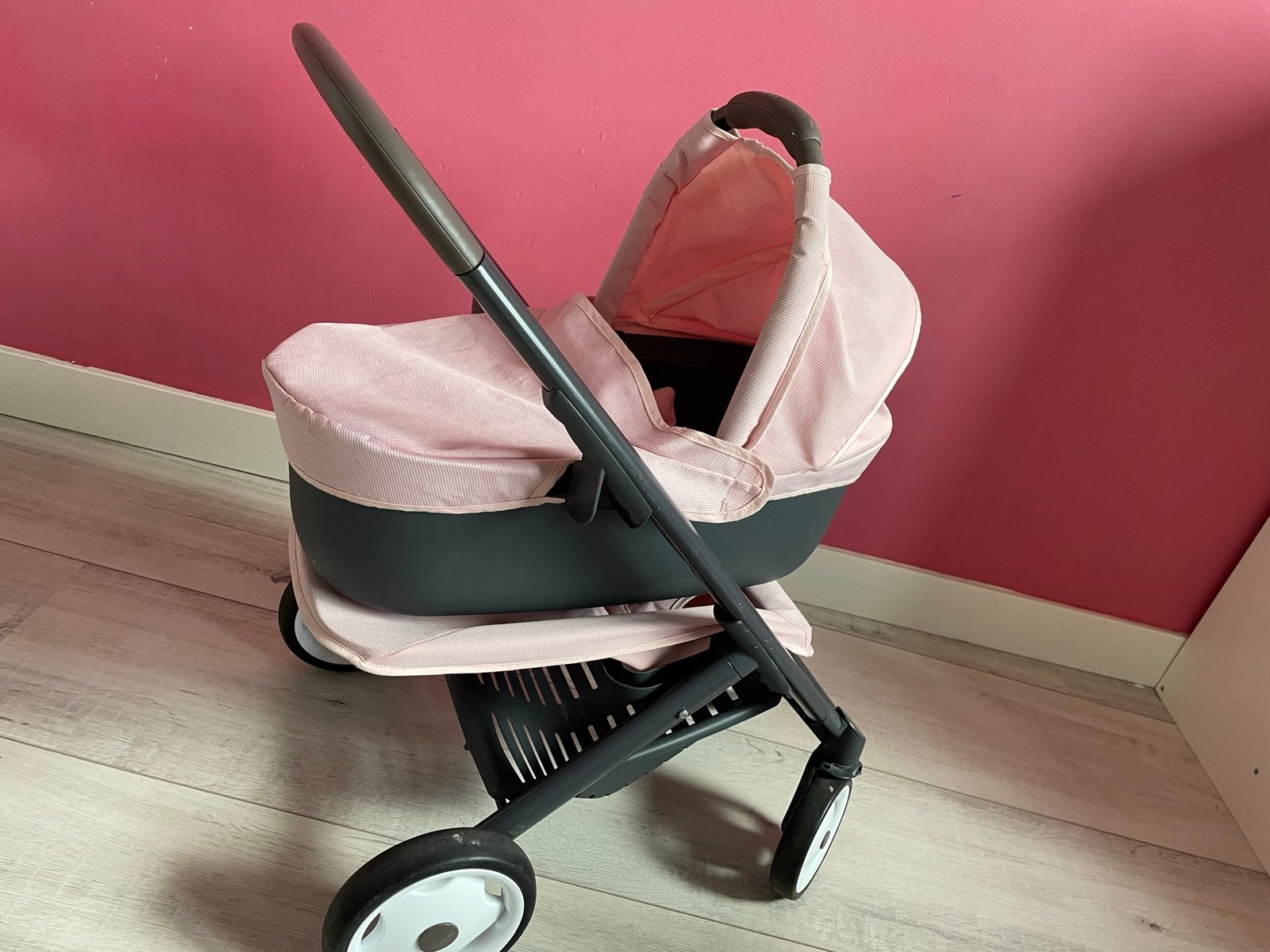 Smoby 3-in-1 Poppenwagen Roze - Draagwieg & Buggy, Kinderen en Baby's, Ophalen, Gebruikt, Overige typen, Met wieltjes