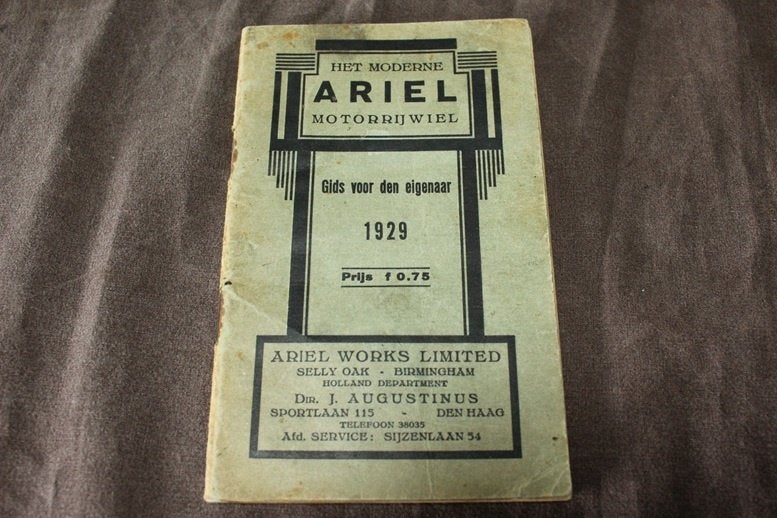 Ariel 1929 motorrijwiel gids voor den eigenaar instructie, Ophalen of Verzenden, Overige merken