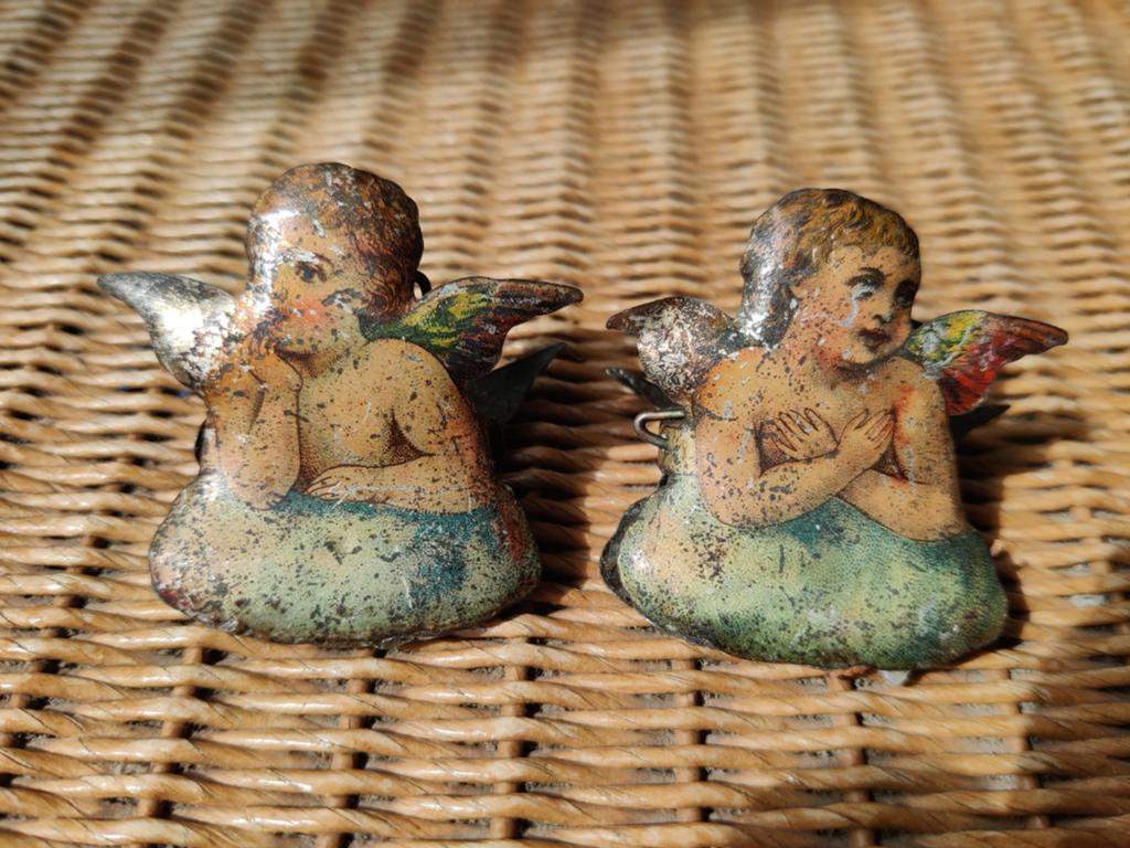 2 antieke kaarsenklemmen van einde 1900, Diversen, Kerst, Ophalen of Verzenden