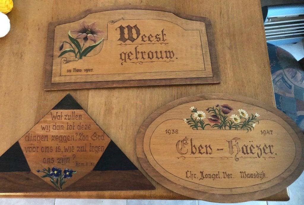 wandborden met tekst, Ophalen