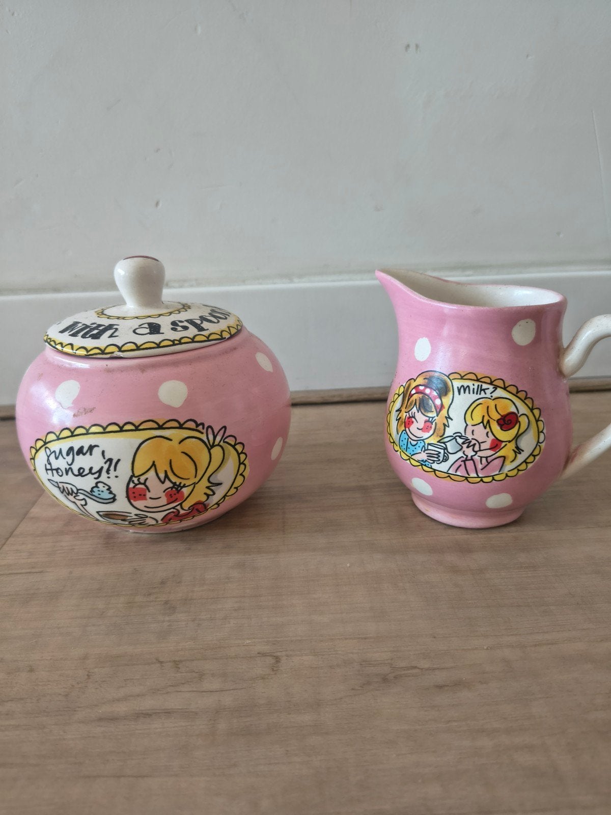 Roze suikerpot en melkkan Blond Amsterdam, Antiek en Kunst, Ophalen