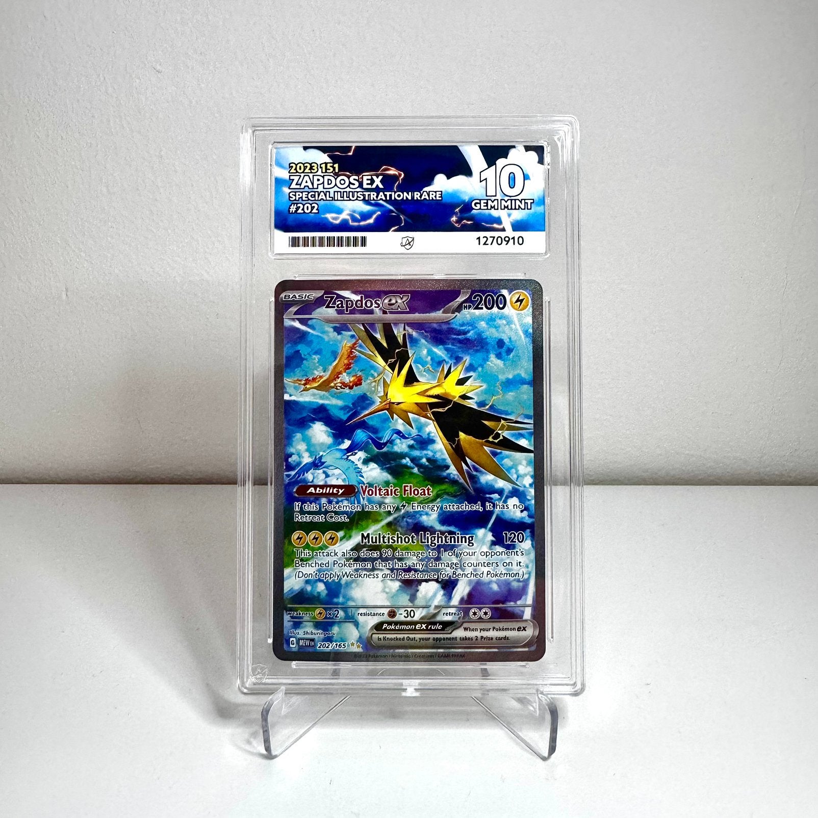 Pokémon Zapdos 202/165 ACE 10 151, Ophalen of Verzenden, Zo goed als nieuw