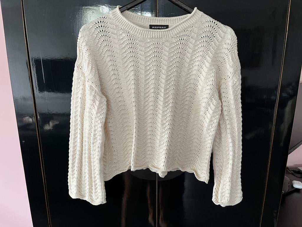Repeat truitje s/m, Ophalen of Verzenden, Zo goed als nieuw, Beige, Lange mouw