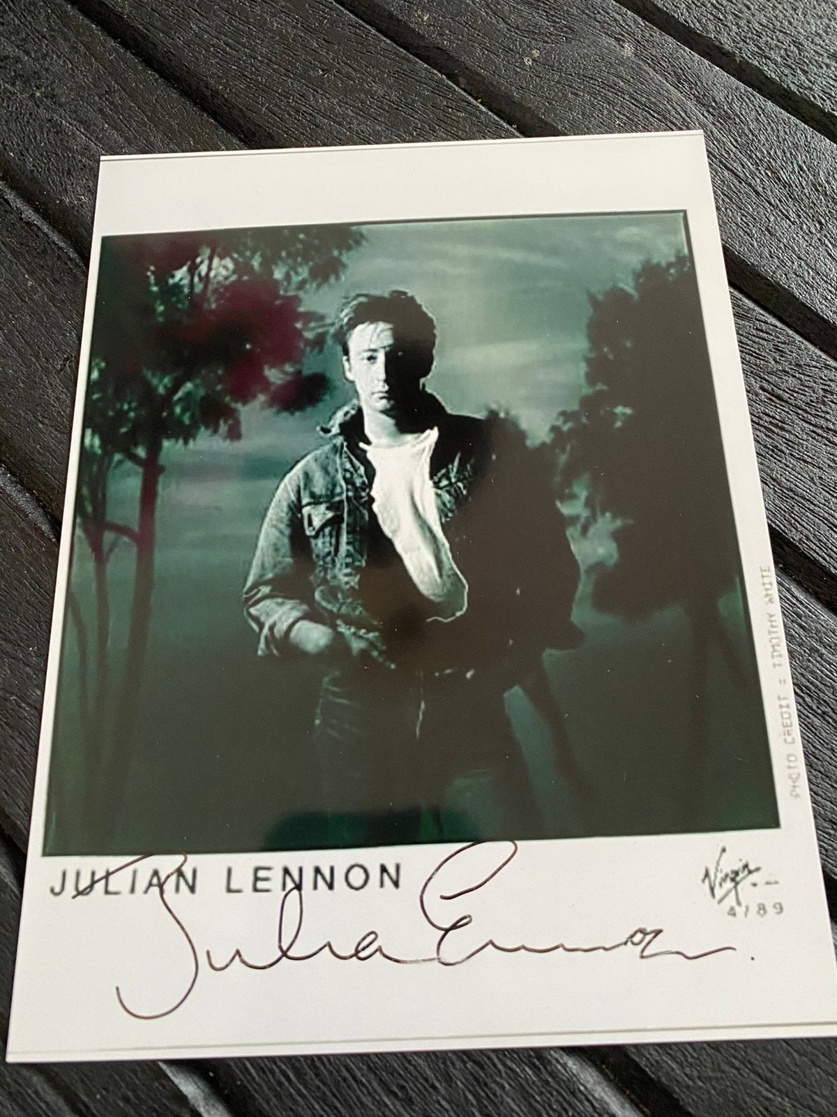 Filmster handtekening julian lennon, Ophalen of Verzenden, Zo goed als nieuw, Foto of Kaart