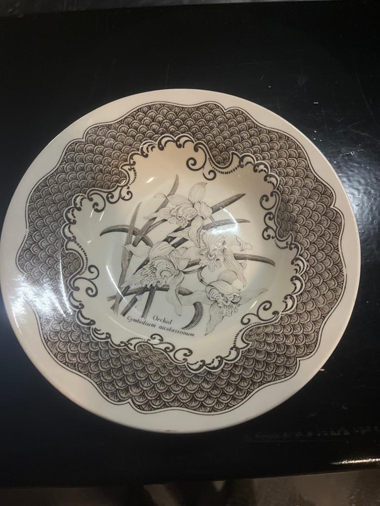 Set van 3 vintage kommen met orchideeënprint, Ophalen