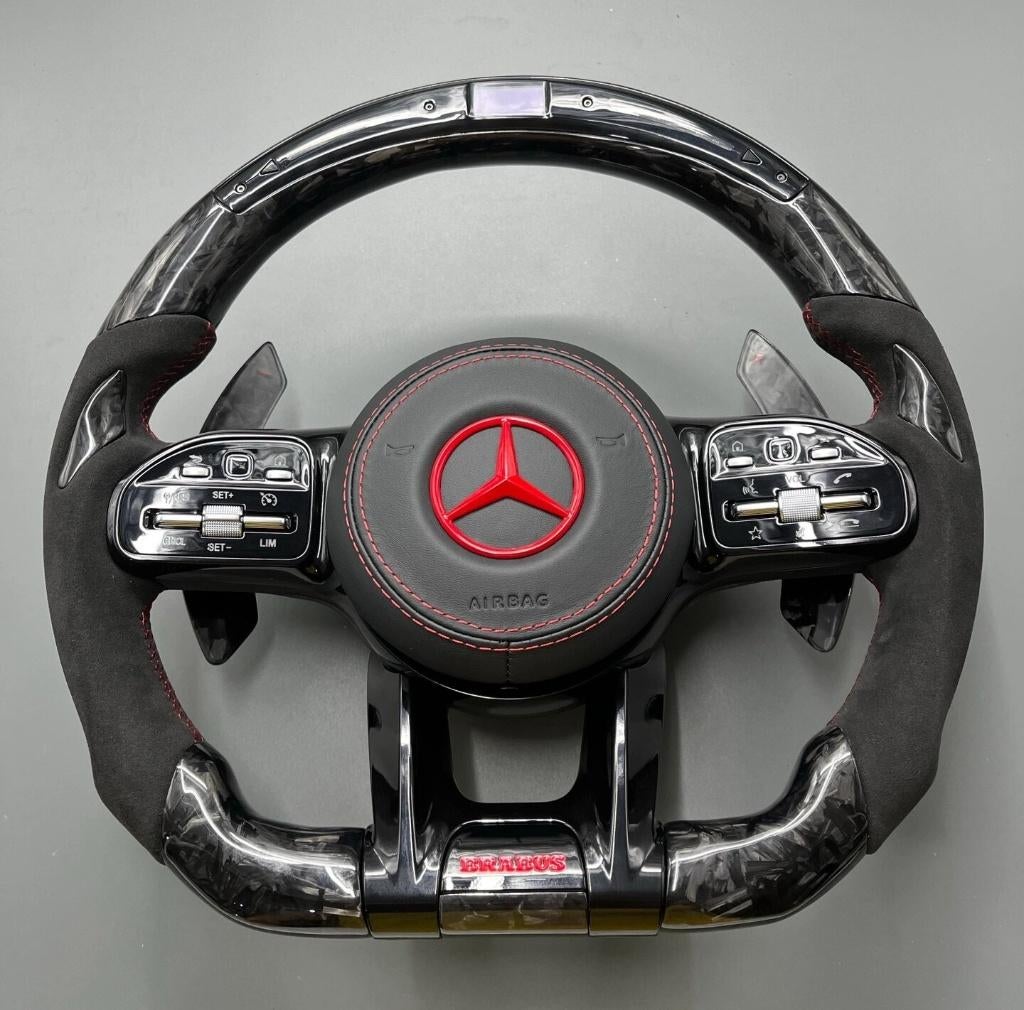 Mercedes LED forged carbon stuur Brabus alcantara AMG, Auto diversen, Tuning en Styling, Ophalen of Verzenden