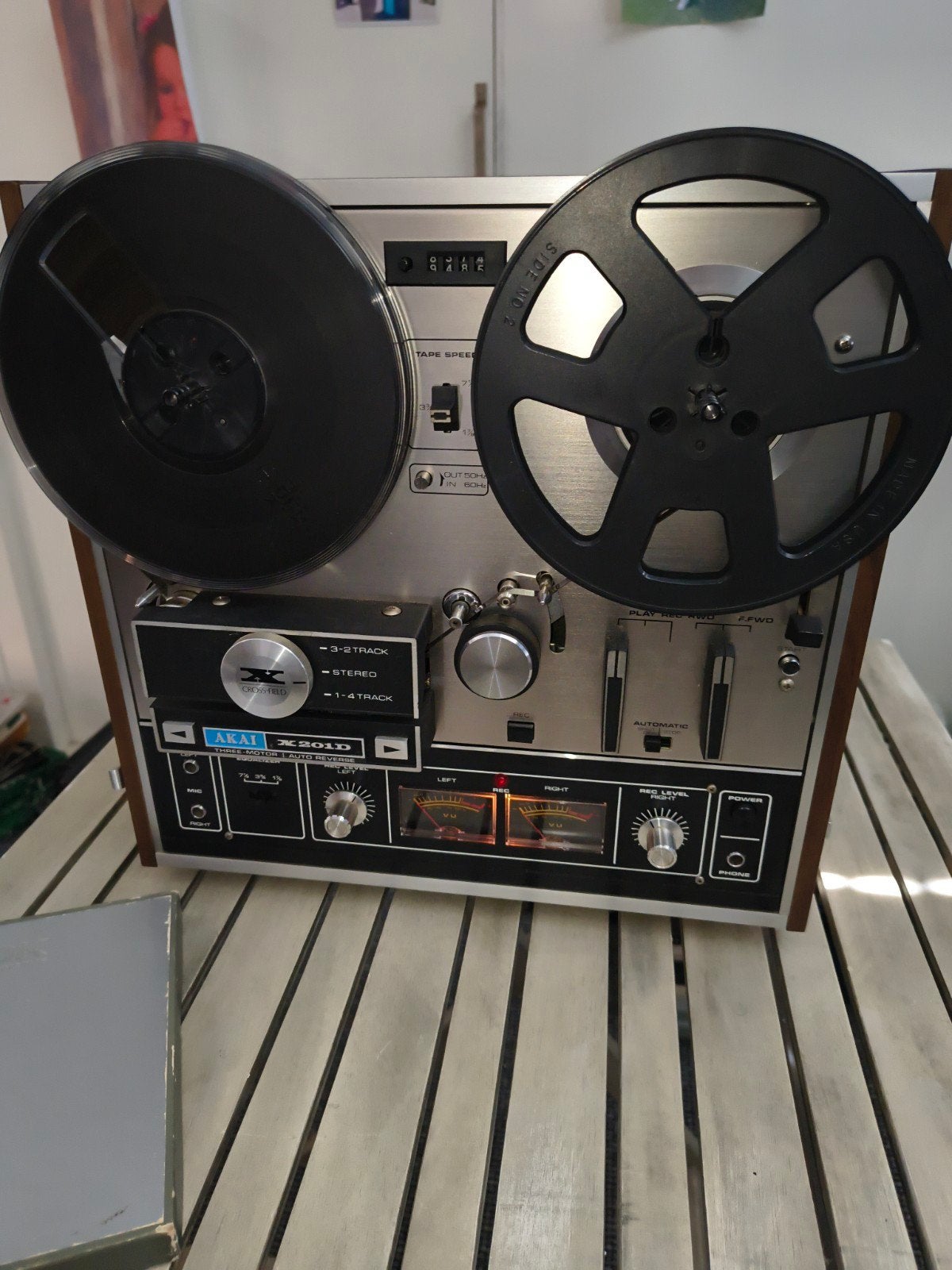 Akai bandrecorder met band ., Audio, Tv en Foto, Ophalen, Bandrecorder, Met stofkap