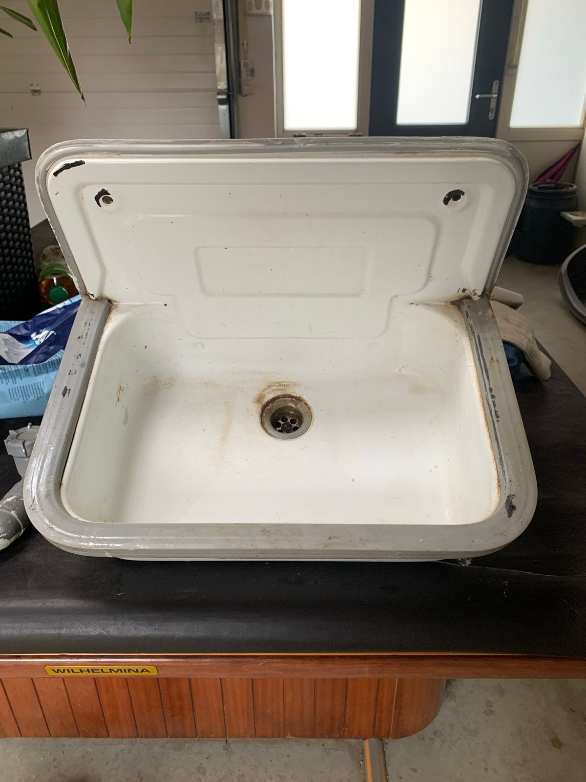Wasbak voor garage of volkstuin, Ophalen, Gebruikt