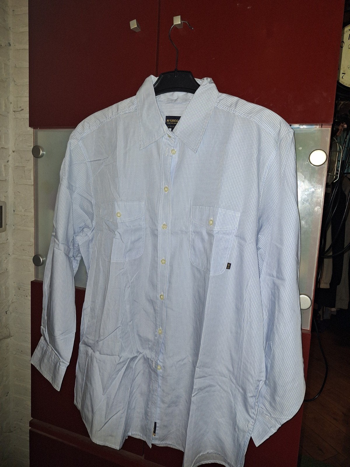 Mc Gregor herenoverhemd, Kleding | Heren, Ophalen of Verzenden, Zo goed als nieuw, Blauw, Halswijdte 39/40 (M)
