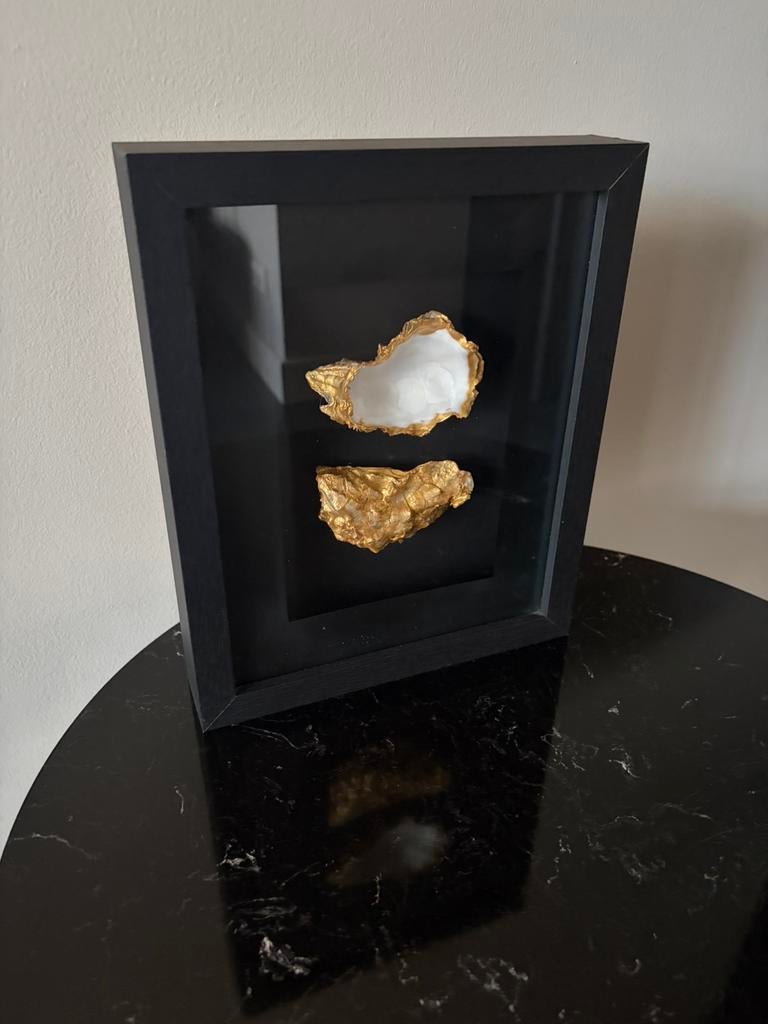 Oesters goud in mooe zwarte lijst, Ophalen of Verzenden, Nieuw