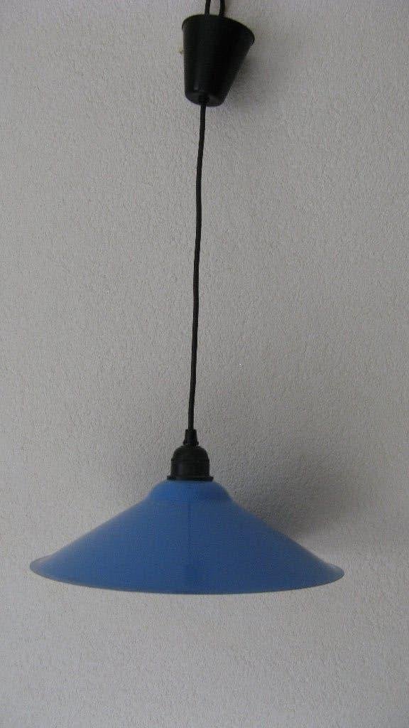 vintage metalen hanglampje izgs, Zo goed als nieuw, Metaal, Retro, E27 (groot)
