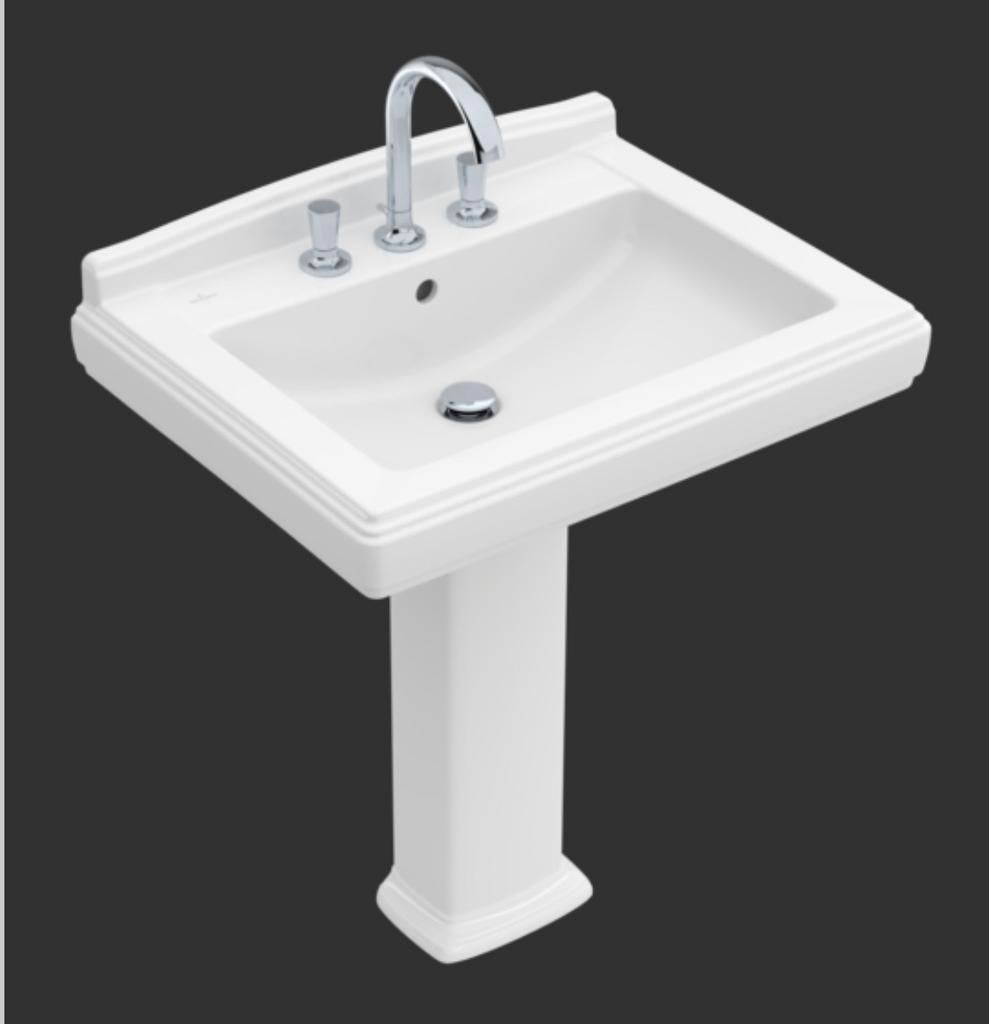 Villeroy en Boch hommage Engelse zuilwastafel nieuw, Ophalen of Verzenden, Nieuw, Wastafel