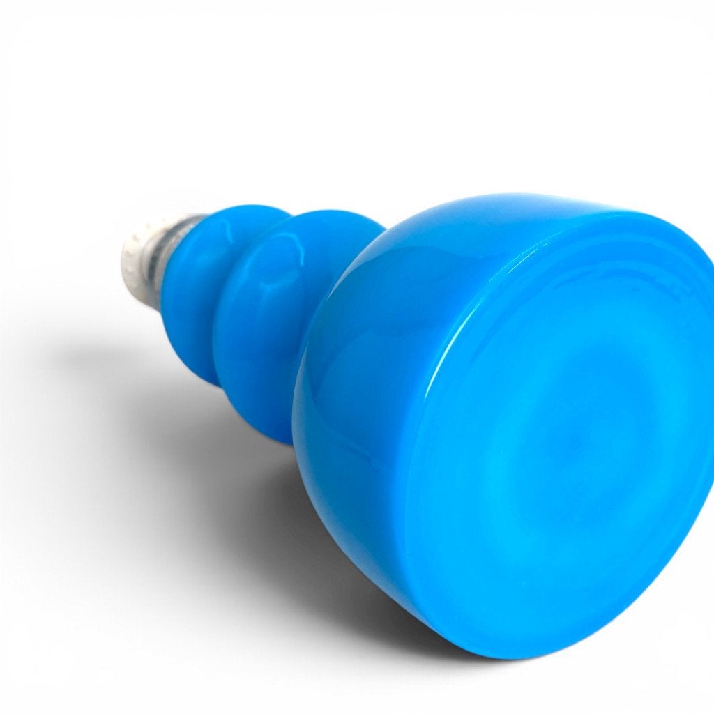 Blauwe glazen tafellamp, Blauw, Met schakelaar, Gebruikt, Overige merken