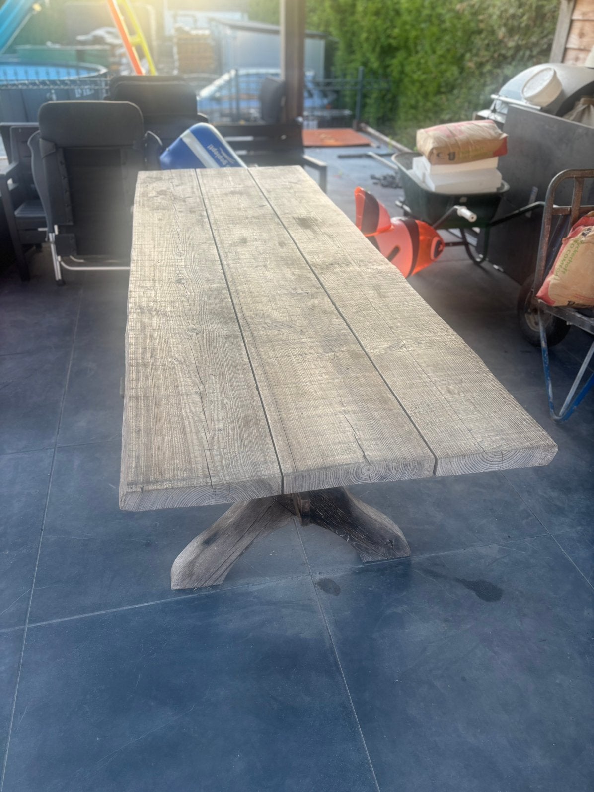 Eikel kloostertafel, Ophalen, Gebruikt, Rechthoekig, Hout
