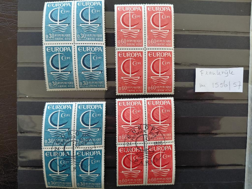 Europazegels, Mi 1556-57, blok van 4, postfris,1966, Verzenden, Postfris