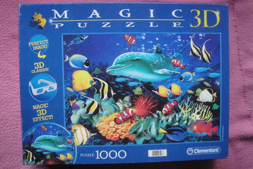 CLEMENTONI MAGIC  3 D  COLLECTION PUZZLE 1.000st. 3.95euro, Ophalen of Verzenden, 500 t/m 1500 stukjes, Zo goed als nieuw, Rubik's of 3D-puzzel
