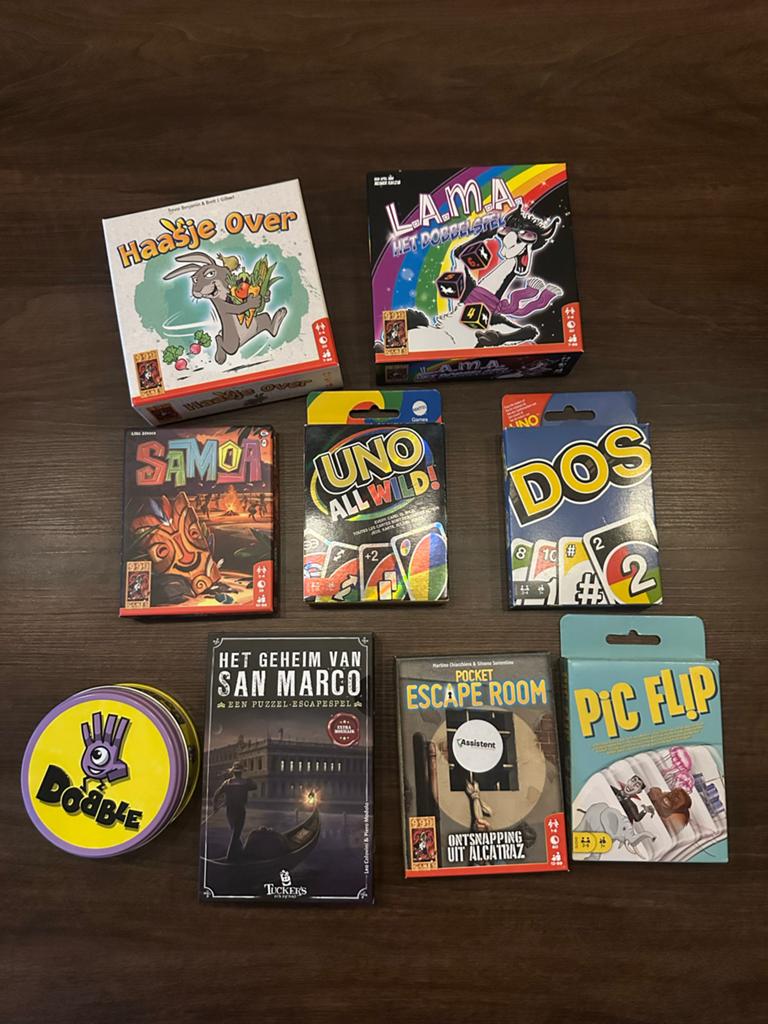 Diverse spellen (9 stuks), Vijf spelers of meer, Ophalen of Verzenden, Zo goed als nieuw, Reisspel