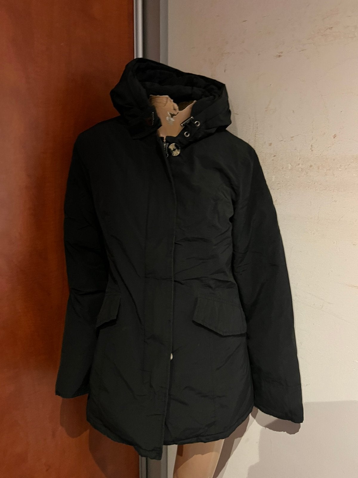 Airforce winterjas met capuchon maat L origineel zgan, Airforce, Zwart, Maat 42/44 (L), Ophalen of Verzenden