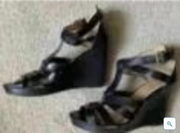 Zwarte, open zomerschoenen, sandalen hoge sleehak; H&M; 40, Zwart, Zo goed als nieuw, Sandalen of Muiltjes, Ophalen of Verzenden
