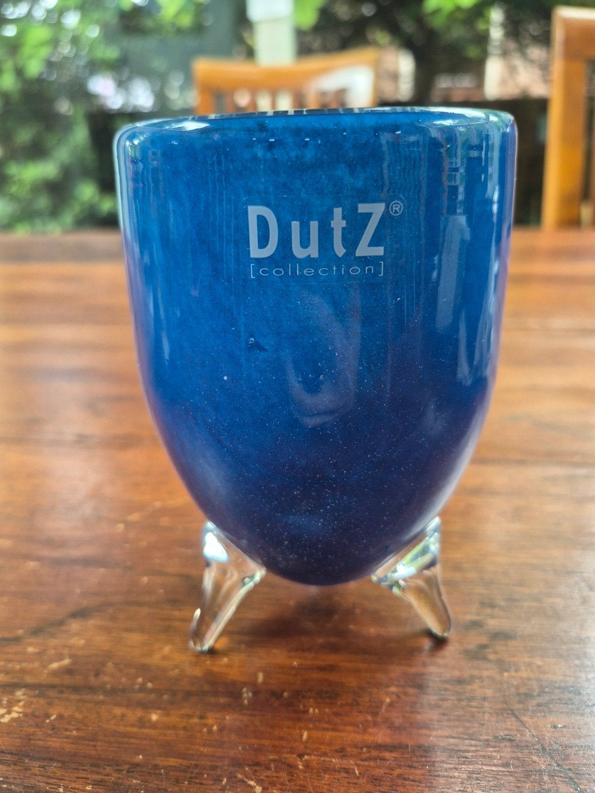 DutZ Collection Vaasje op Poten Glas Blauw, Huis en Inrichting, Woonaccessoires | Vazen, Op voet, Blauw, Ophalen of Verzenden