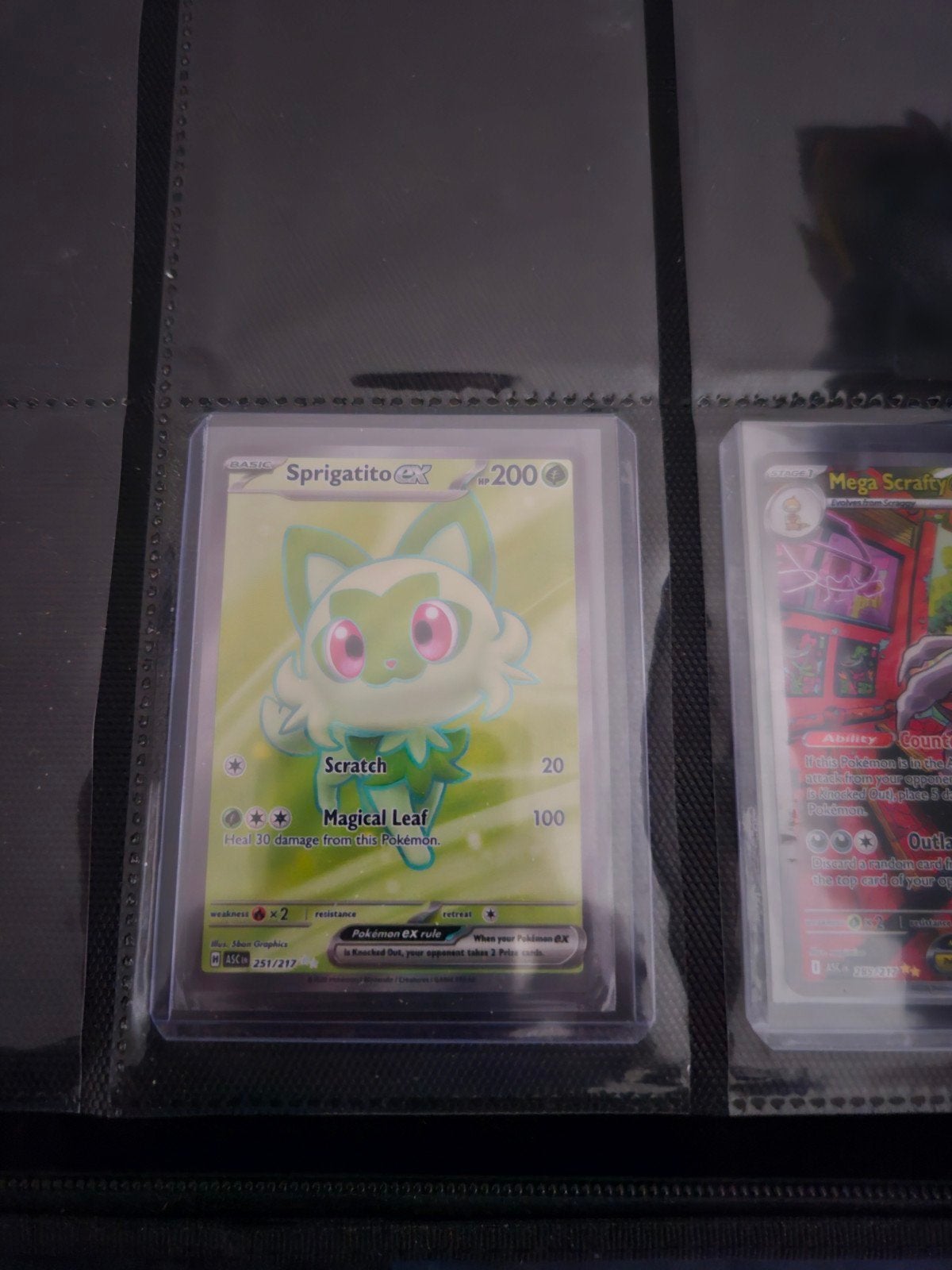 Pokemon Sprigatito ex 251/217 Ascended Heroes, Ophalen of Verzenden, Zo goed als nieuw, Losse kaart, Foil