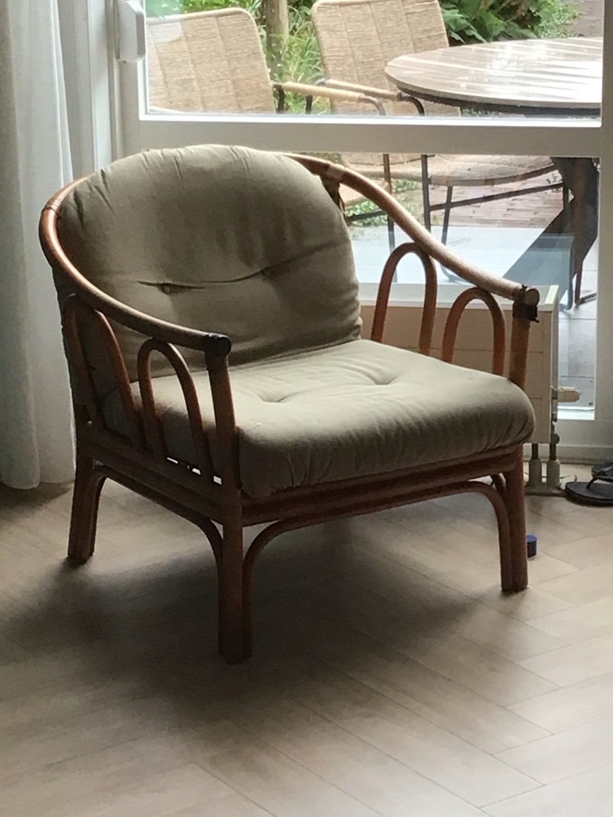 Vintage rotan en bamboe loungefauteuil - Opknapper, Ophalen