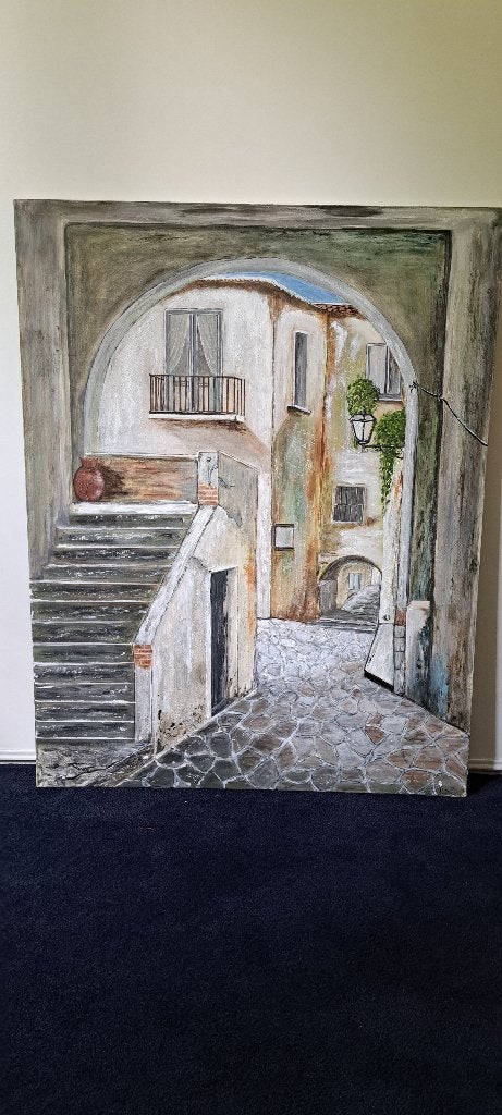 Schilderij, Ophalen, Acrylverf, Doek, Impressionistisch