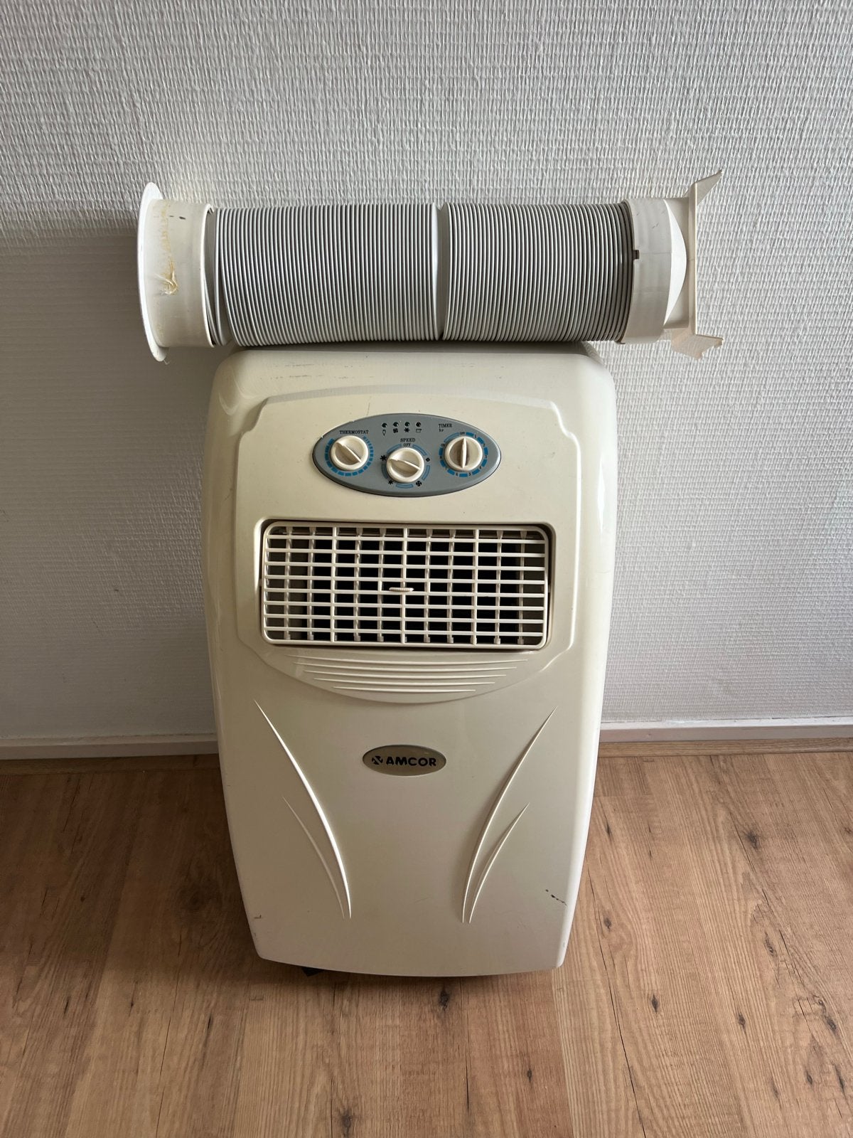 Amcor Mobiele Airco met Afvoerslang - Koelen & Ontvochtigen, Ophalen, Gebruikt, Minder dan 60 m³, 3 snelheden of meer