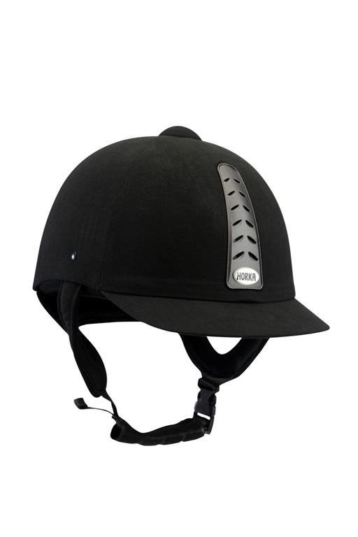 Zwarte Horka Hawk cap maat 52 53 54 55 56 57 58 59 60 en 61, Dieren en Toebehoren, Paardrijkleding, Inclusief opbergtas, Nieuw