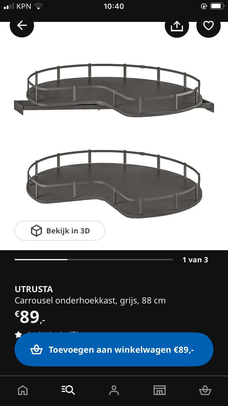 Utrusta ikea carrousel onderhoekkast, Ophalen, Zo goed als nieuw