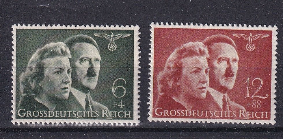 X18B) 1945 2x niet uitg Reich Eva Braun/ A.H. MNH geen gar, Verzenden, Duitse Keizerrijk, Postfris