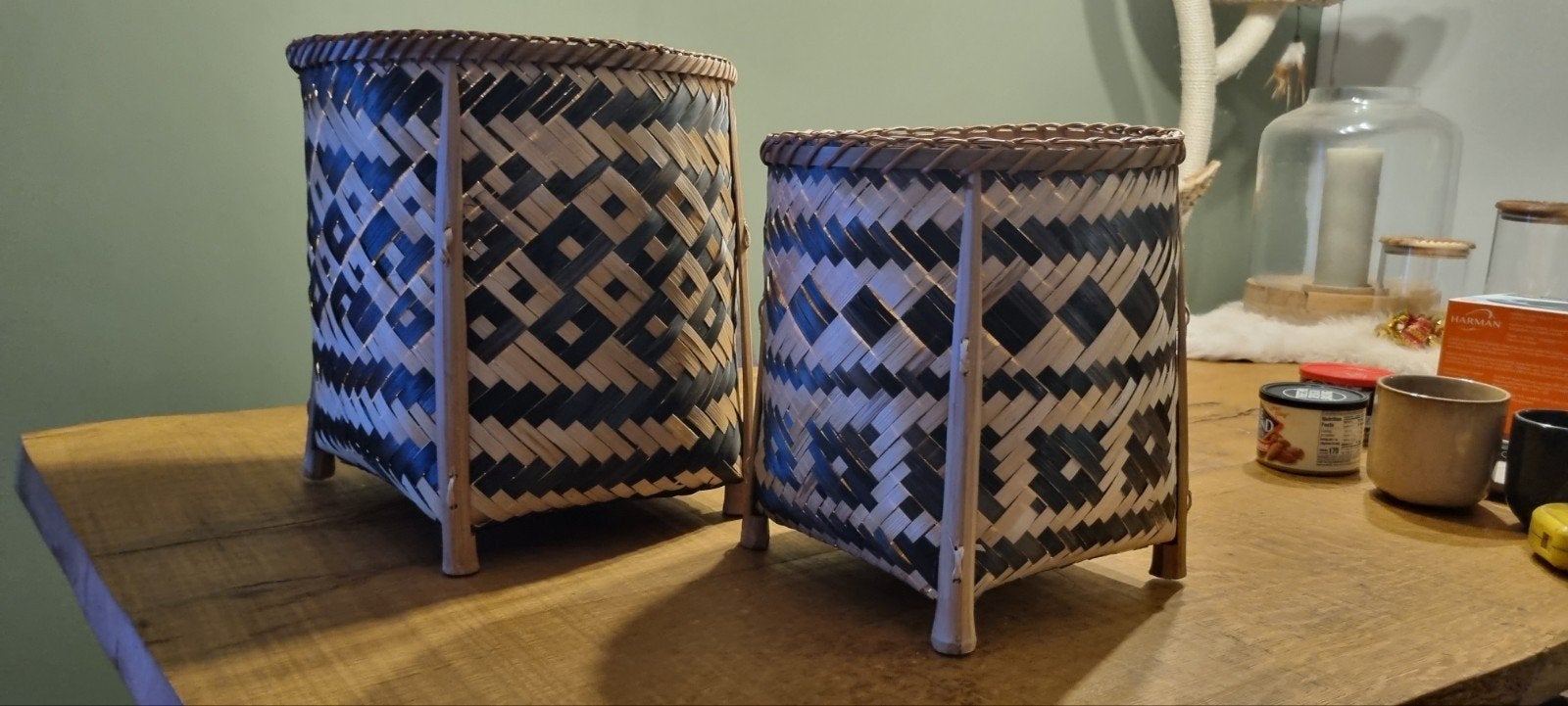 Manden, Huis en Inrichting, Woonaccessoires | Schalen en Manden, Ophalen of Verzenden, Rechthoekig, Riet