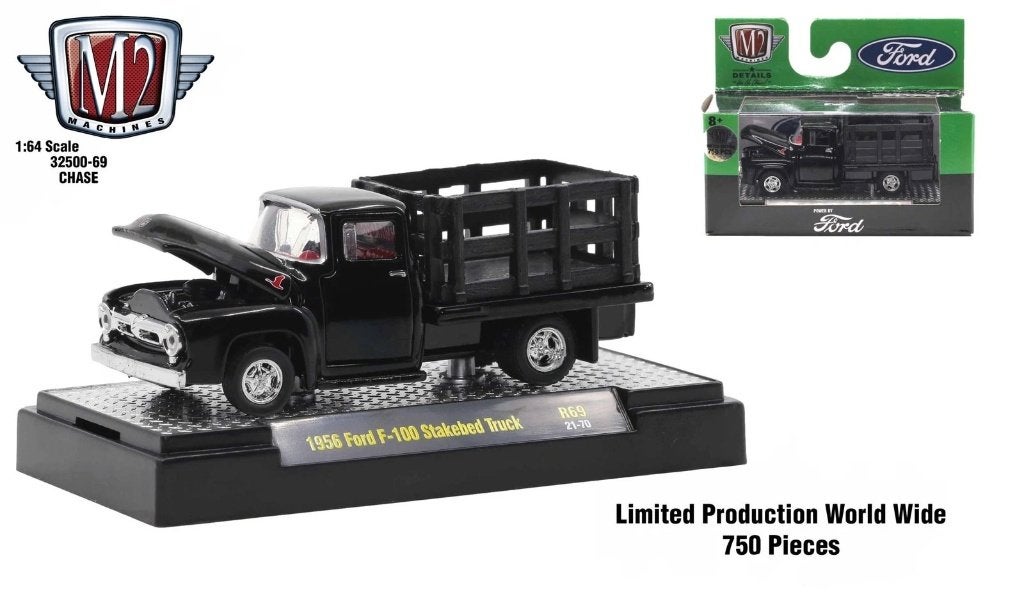 1956 Ford F-100 Stakebed Truck van M2 1/64 R69 Chase, Ophalen of Verzenden, Nieuw, Auto
