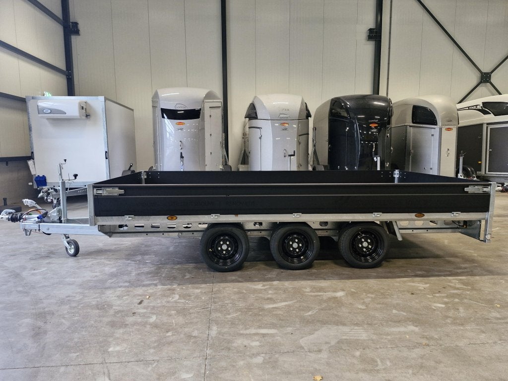 Henra plateauwagen 401x202 tridem black slede rijplaten., Nieuw