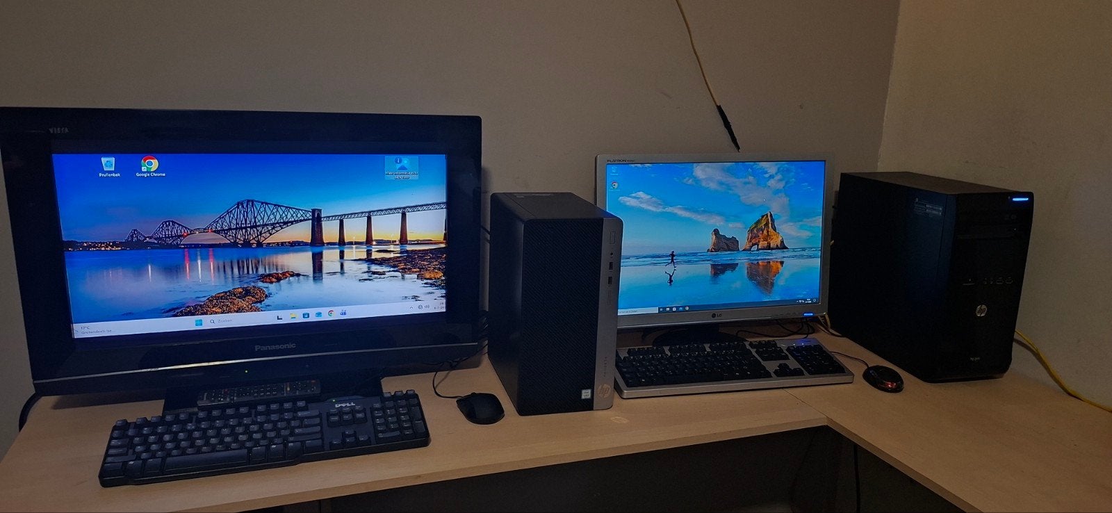 2x complete Desktop PC hp prodesk 400 g5 mt en hppro 3515 pc, Ophalen, Gebruikt, HDD, Met monitor