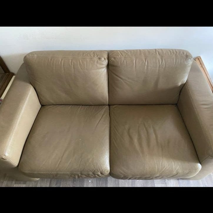 Comfortabele 2-zits leren bank | Nette staat, Ophalen, Gebruikt, 150 tot 200 cm, Tweepersoons