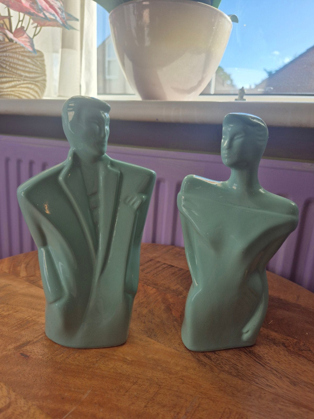 Decoratieve beelden man en vrouw - Mintgroen, Ophalen of Verzenden