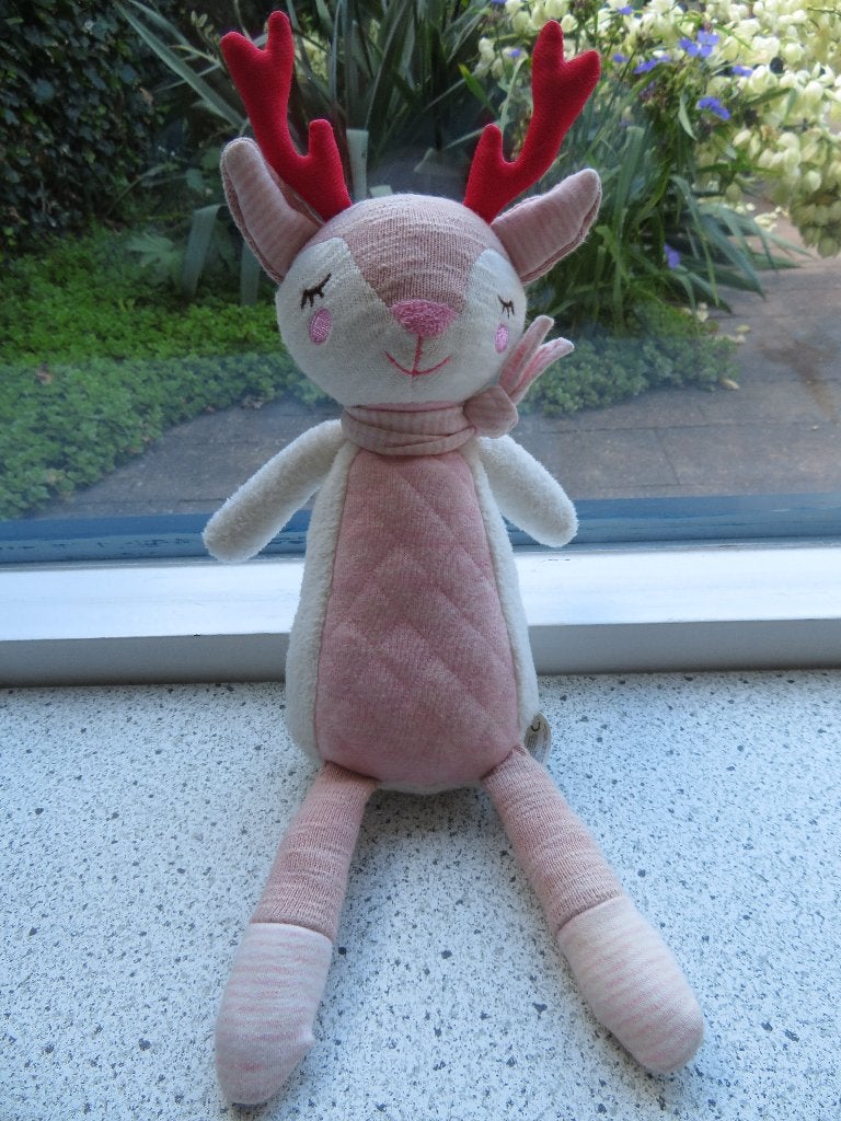 Hert hertje merk Tiamo roze wit met rood gewei Dreamy Deer, Overige typen, Wasbaar, Ophalen of Verzenden, Zo goed als nieuw