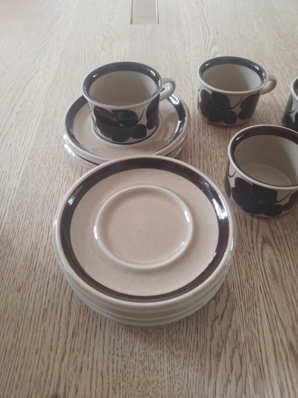 Vintage Arabia Ruija espresso kopjes met Schotels (5 stuks), Ophalen of Verzenden