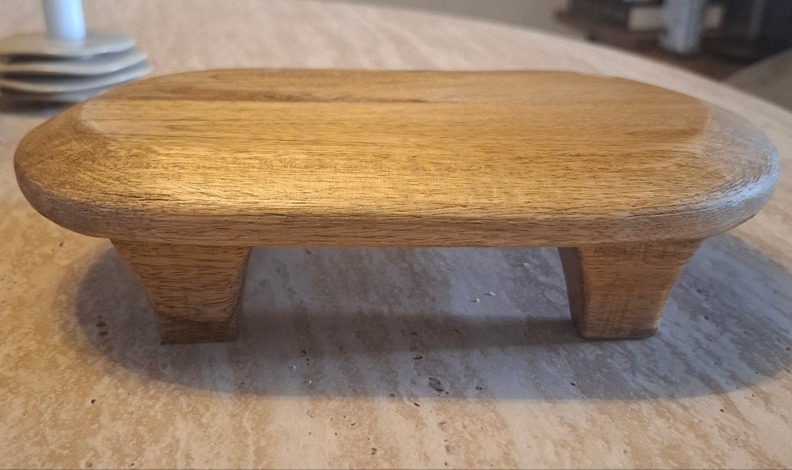 Houten snijplank, plantentafel, plateau met poten, Zara Home, Snijplank, Ophalen of Verzenden, Zo goed als nieuw, Ovaal
