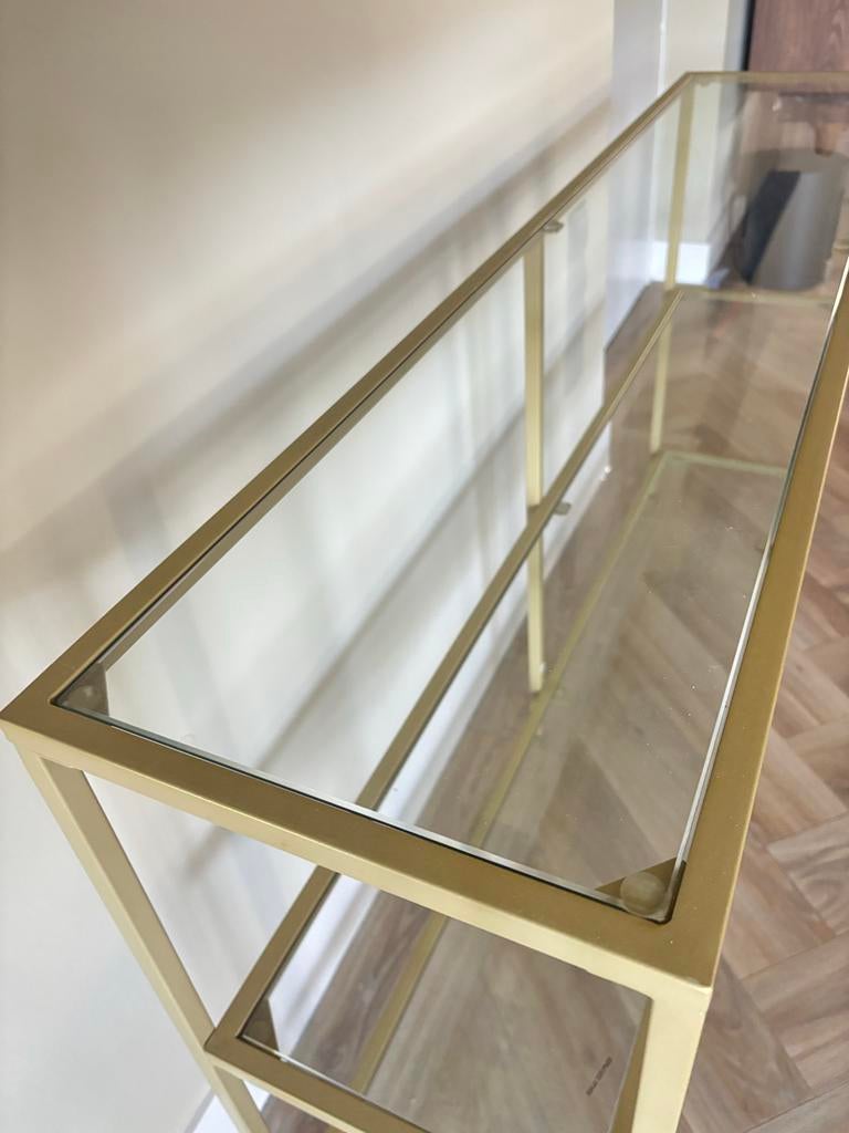 Dressior sidetable glas goud, Ophalen, Zo goed als nieuw